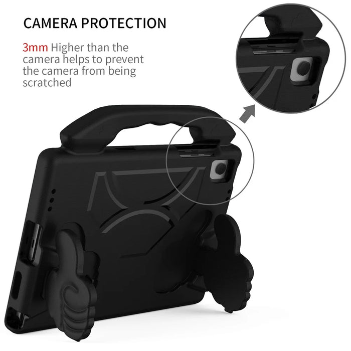 For Samsung Galaxy Tab A11+ / A9+ Protective Cover Anti-Drop EVA Tablet Case with Thumb Kickstand - Black - 6