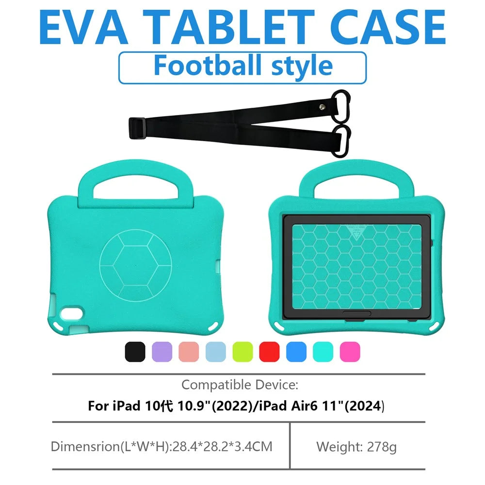 EVA Case for iPad (2025) / 10.9 (2022) / Air 11 (2025) / (2024) Tablet Protective Cover with Kickstand - Light Pink - 7
