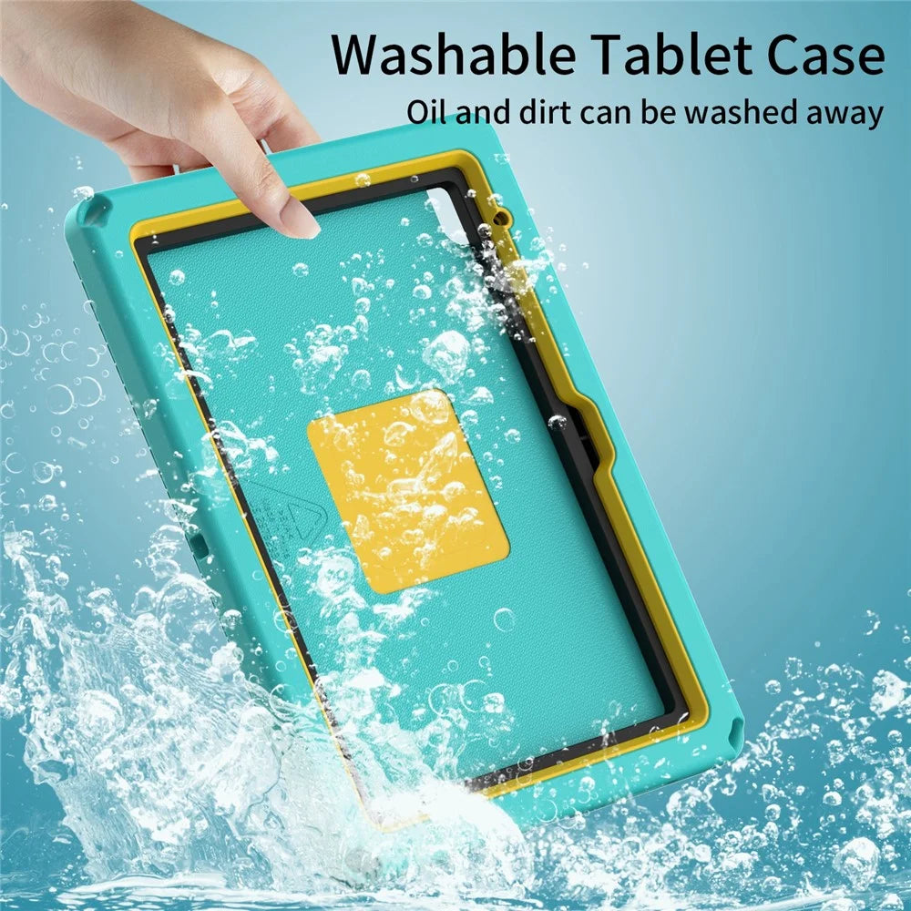 For iPad (2025) / 10.9 (2022) / Air 11 (2025) / (2024) Case Eagle Pattern Rotating Kickstand Tablet Cover with Shoulder Strap - Light Green - 6