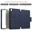 For iPad Pro 13 (2025) / 13 (2024) Shockproof Case PC+TPU+PU U-Shape Stand Tablet Cover with Card Slots - Navy Blue - 5