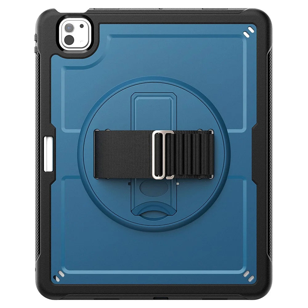 For iPad Pro 13 (2025) / 13 (2024) Case PC+TPU Tablet Cover Heat Dissipation Rotating Kickstand - Navy Blue - 2