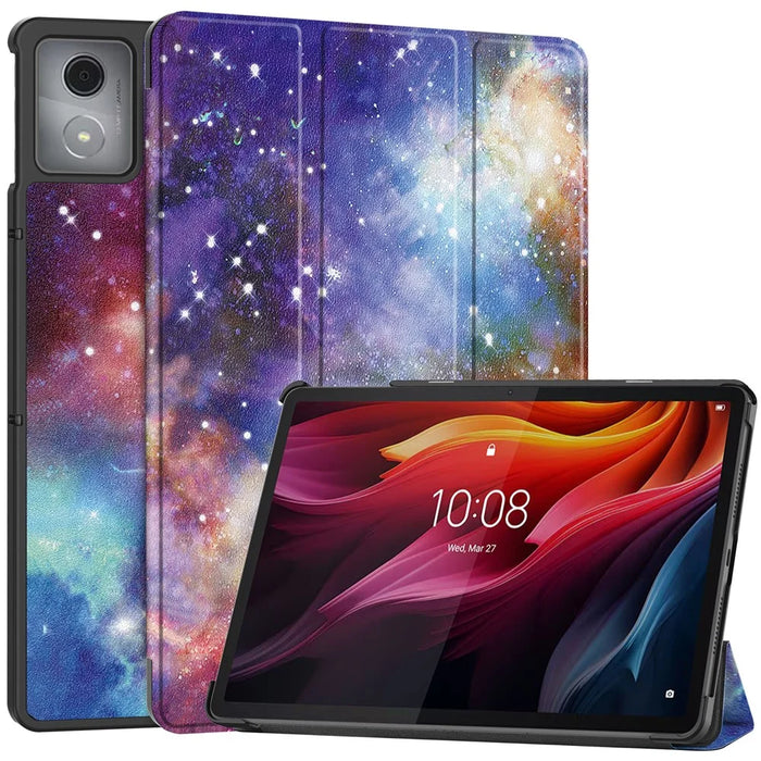For Lenovo Tab K11 Plus Case Pattern Print Leather Tablet Cover with Stand - Galaxy - 1