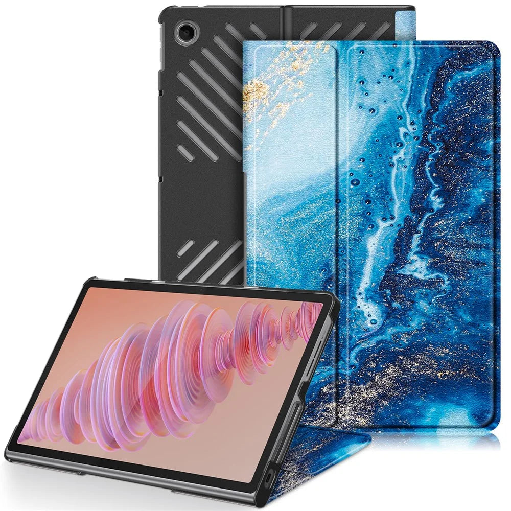 For Lenovo Tab Plus 11.5-inch TB351FU Case Pattern Tablet Leather Cover Hollow Heat Dissipation - Wave - 1