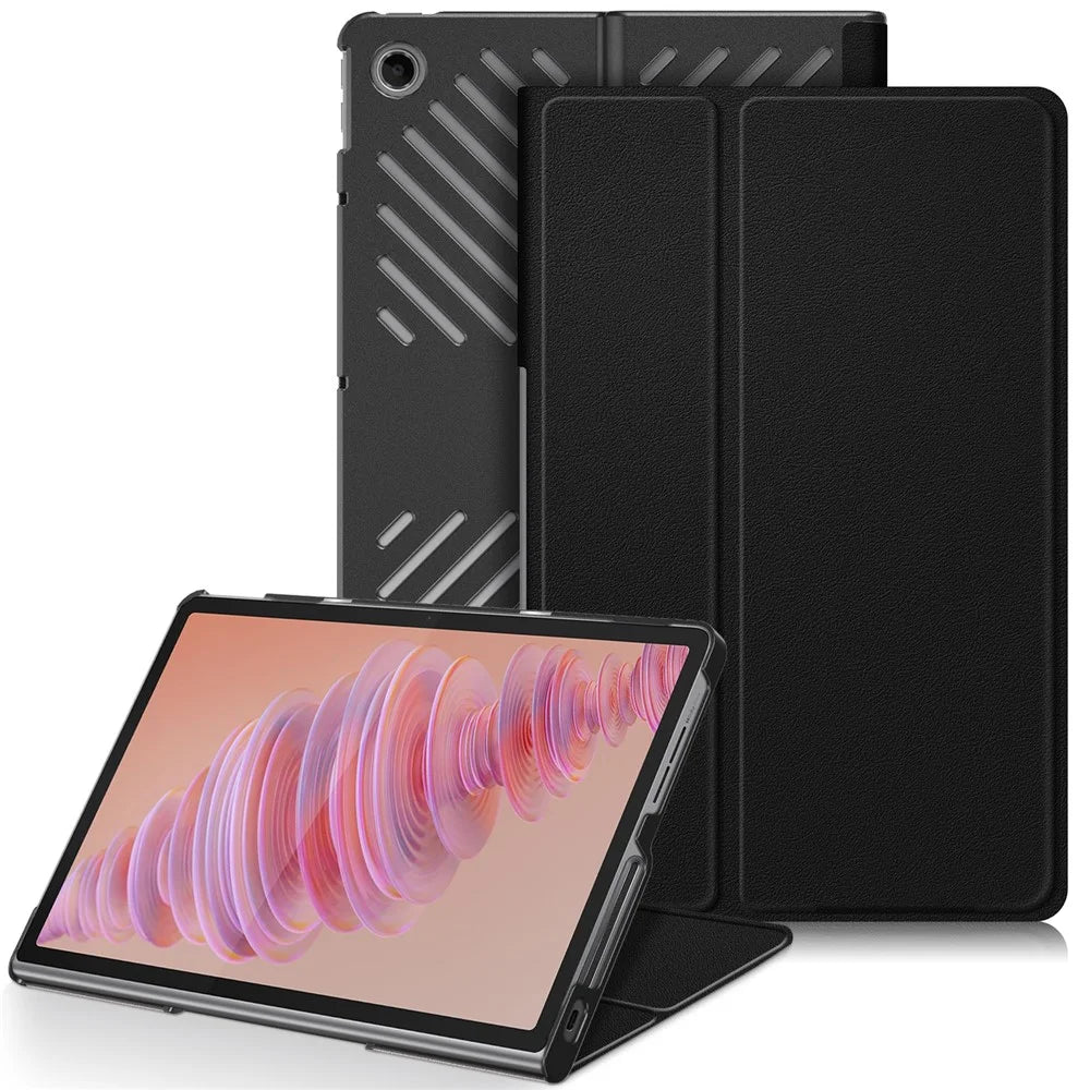 For Lenovo Tab Plus 11.5-inch TB351FU Case Heat Dissipation Stand Leather Tablet Cover - Black - 1