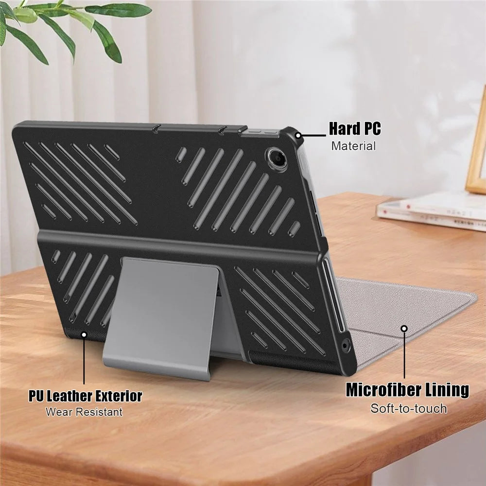 For Lenovo Tab Plus 11.5-inch TB351FU Case Heat Dissipation Stand Leather Tablet Cover - Black - 4
