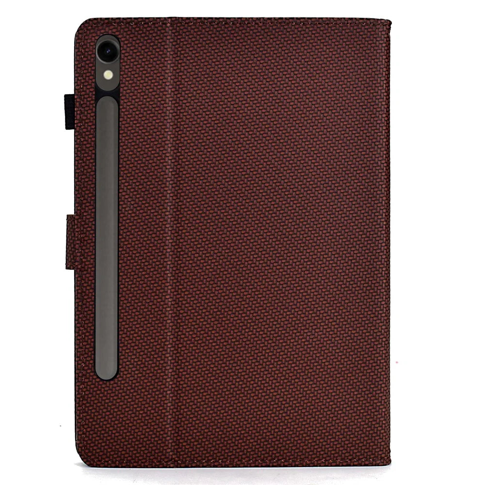 For Samsung Galaxy Tab S9 FE / S9 Case PU Leather Tablet Cover Auto Wake / Sleep - Brown - 7