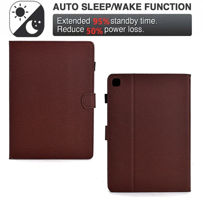 For Samsung Galaxy Tab A7 10.4 (2020) T500 / T505 Case Folding Stand Leather Tablet Cover - Brown - 4