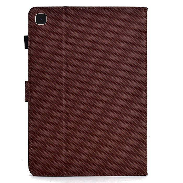For Samsung Galaxy Tab A7 10.4 (2020) T500 / T505 Case Folding Stand Leather Tablet Cover - Brown - 7