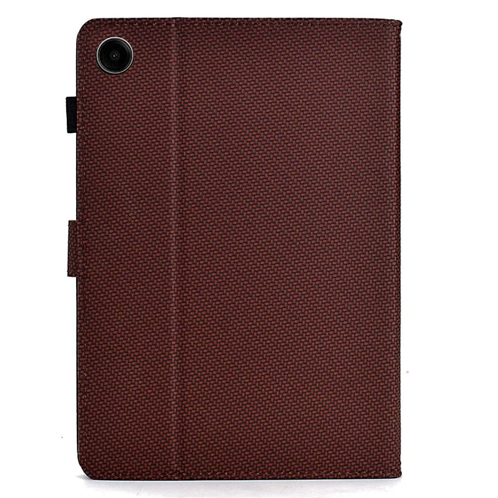 For Samsung Galaxy Tab A9+ Case PU Leather Tablet Cover with Card Slots Stand - Brown - 7