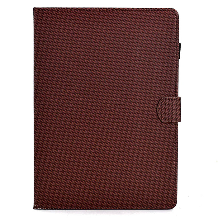 For Lenovo Tab P12 Leather Case Carbon Fiber Texture Tablet Cover Stand View - Brown - 6