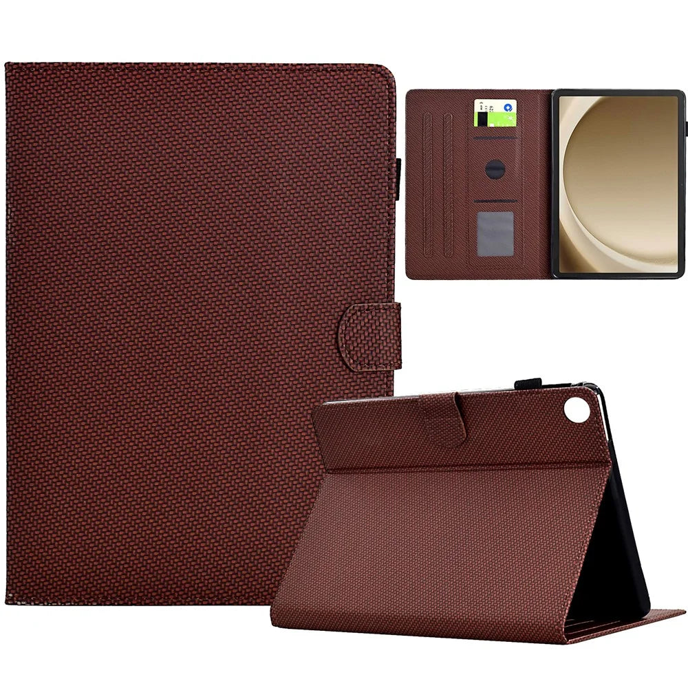For Samsung Galaxy Tab A9 Case Auto Wake / Sleep PU Leather Stand Tablet Cover - Brown - 1