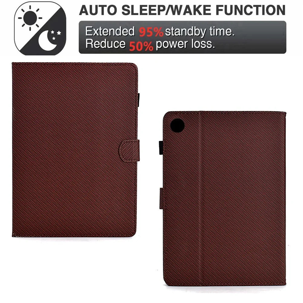 For Lenovo Tab M10 Plus (3rd Gen) Case Full Protection PU Leather Tablet Cover - Brown - 4