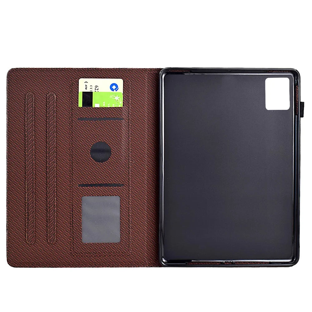 For Lenovo Tab M11 / Xiaoxin Pad 11 2024 Case Carbon Fiber Texture Leather Tablet Cover - Brown - 2