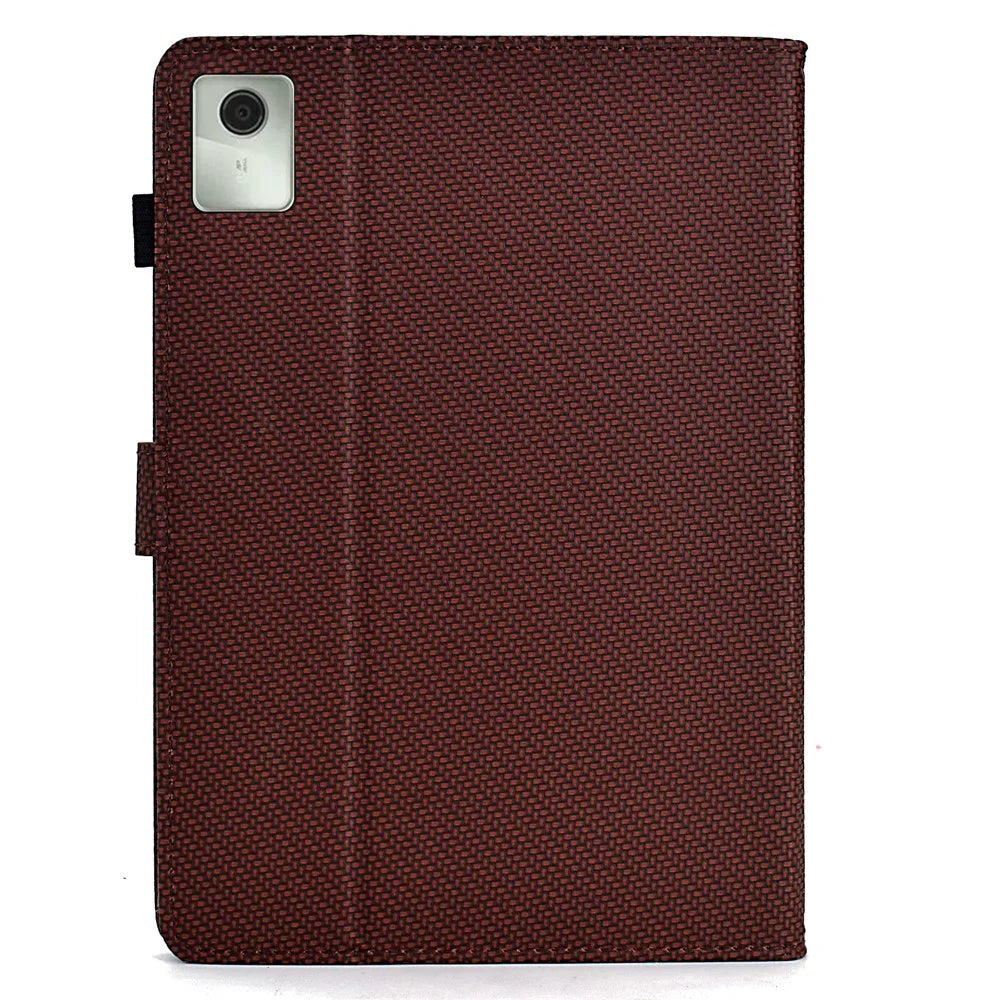 For Lenovo Tab M11 / Xiaoxin Pad 11 2024 Case Carbon Fiber Texture Leather Tablet Cover - Brown - 7