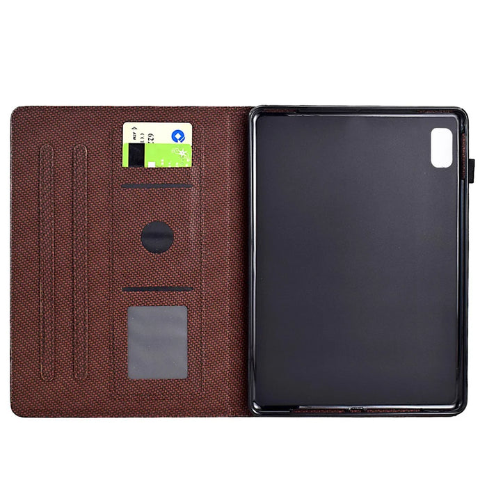 For Lenovo Tab M9 TB-310FU Case Card Slots Leather Tablet Cover with Stand View - Brown - 2