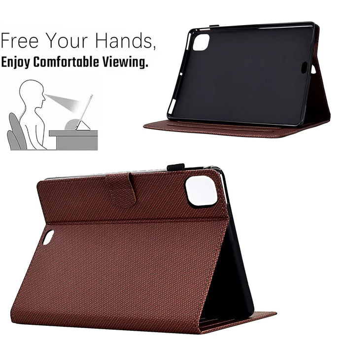 For iPad Pro 11 (2025) / (2024) Leather Case Stand Card Slots Protective Tablet Cover - Brown - 3