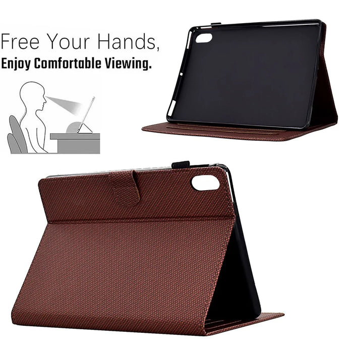 For iPad (2025) / 10.9 (2022) Case Card Slots Auto Wake / Sleep PU Leather Tablet Cover - Brown - 3