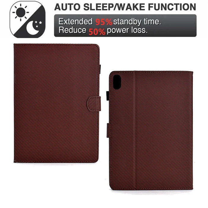 For iPad (2025) / 10.9 (2022) Case Card Slots Auto Wake / Sleep PU Leather Tablet Cover - Brown - 4