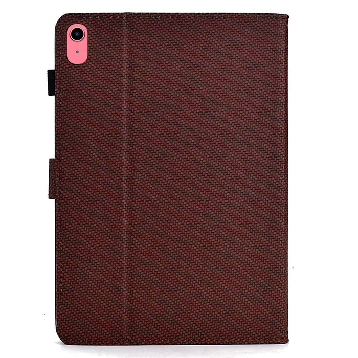 For iPad (2025) / 10.9 (2022) Case Card Slots Auto Wake / Sleep PU Leather Tablet Cover - Brown - 7