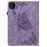 For itel Pad One Case Butterfly Flower Imprint Card Slots PU Leather Tablet Cover - Purple - 6