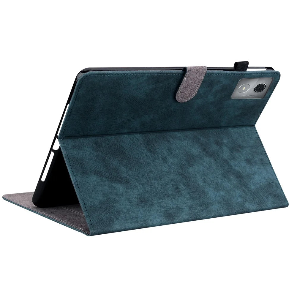For Lenovo Tab K11 Plus Cases Anti-Slip Tiger Imprint PU Leather Tablet Cover - Blue - 4