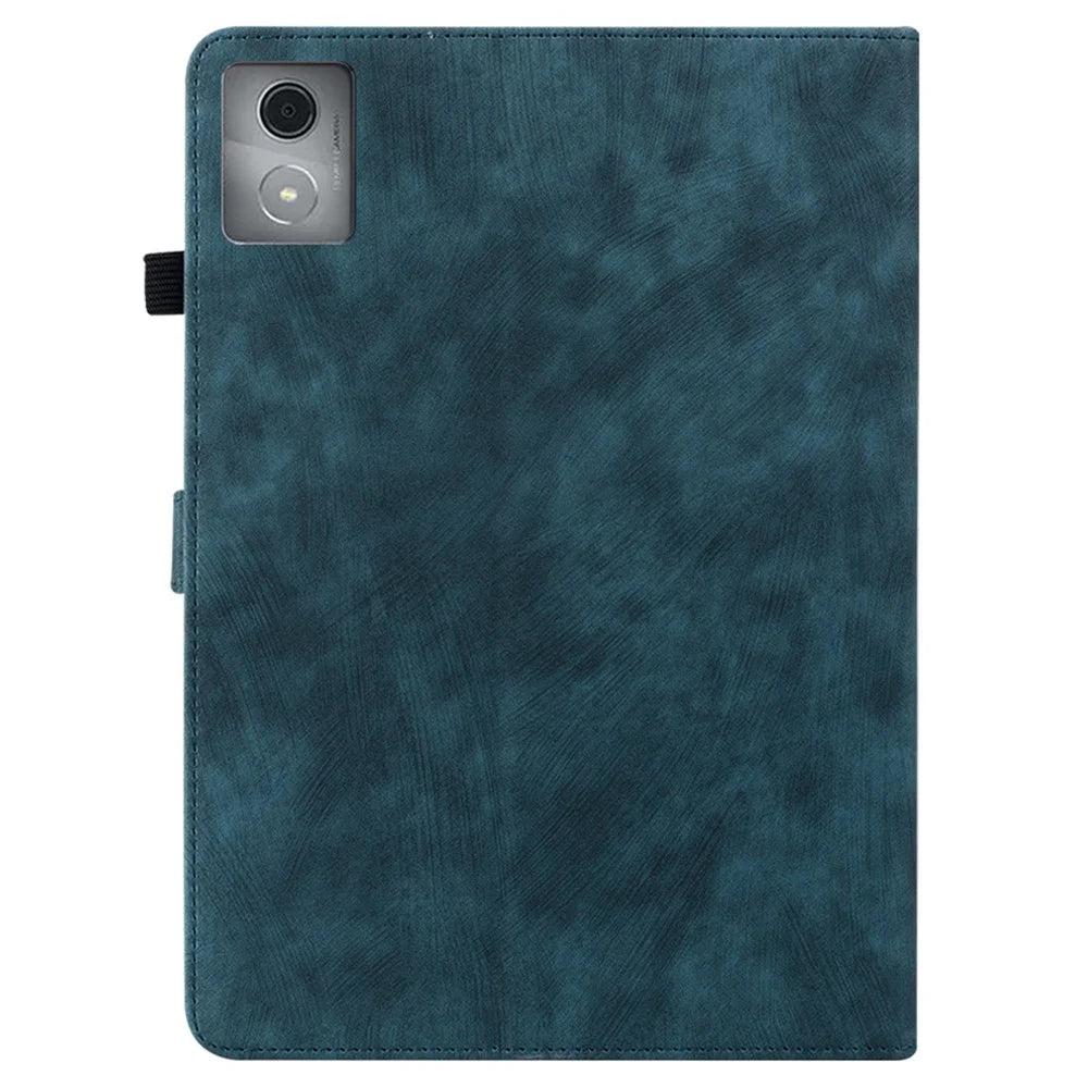 For Lenovo Tab K11 Plus Cases Anti-Slip Tiger Imprint PU Leather Tablet Cover - Blue - 6