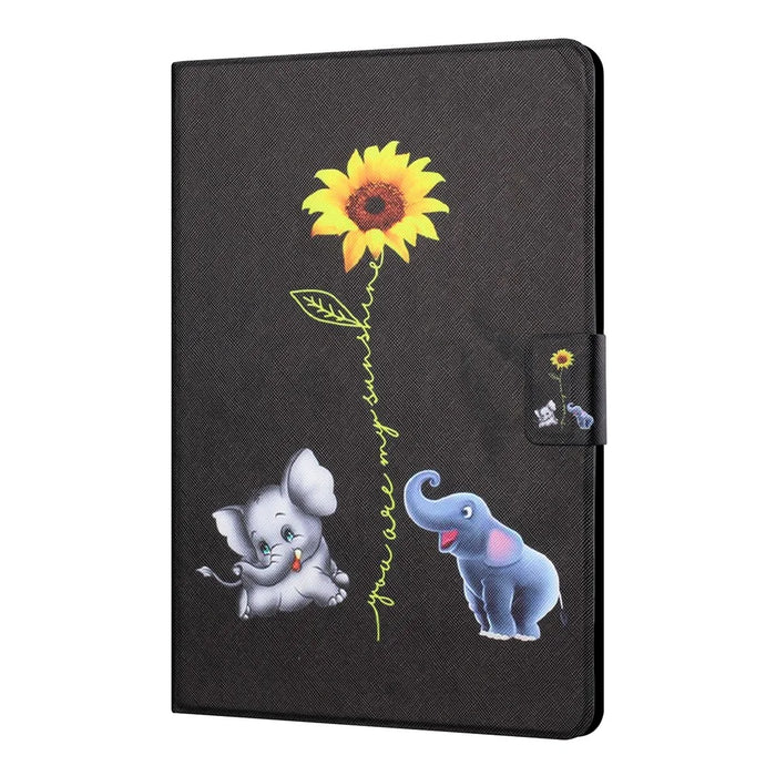 For iPad Pro 11 (2025) / 11 (2024) Leather Case Card Holder Pattern Printing Anti-Drop Tablet Cover - Elephant - 6