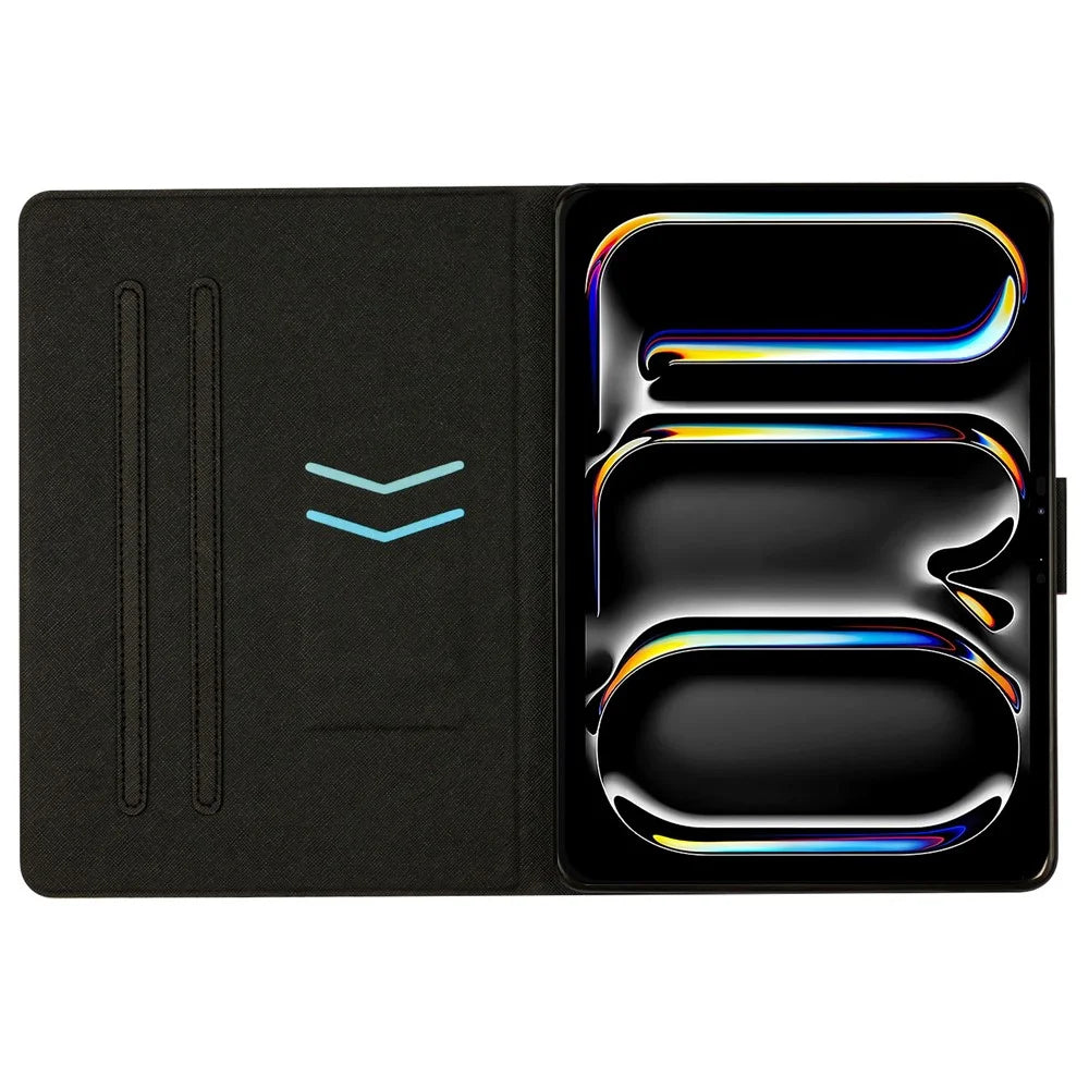 For iPad Pro 11 (2025) / 11 (2024) Cover Contrast Color PU Leather Tablet Stand Case with Card Slots - Style A - 2