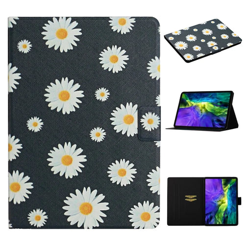 For iPad Pro 11 (2025) / 11 (2024) PU Leather Cover Pattern Printing Tablet Stand Case with Card Slots - Daisy - 1