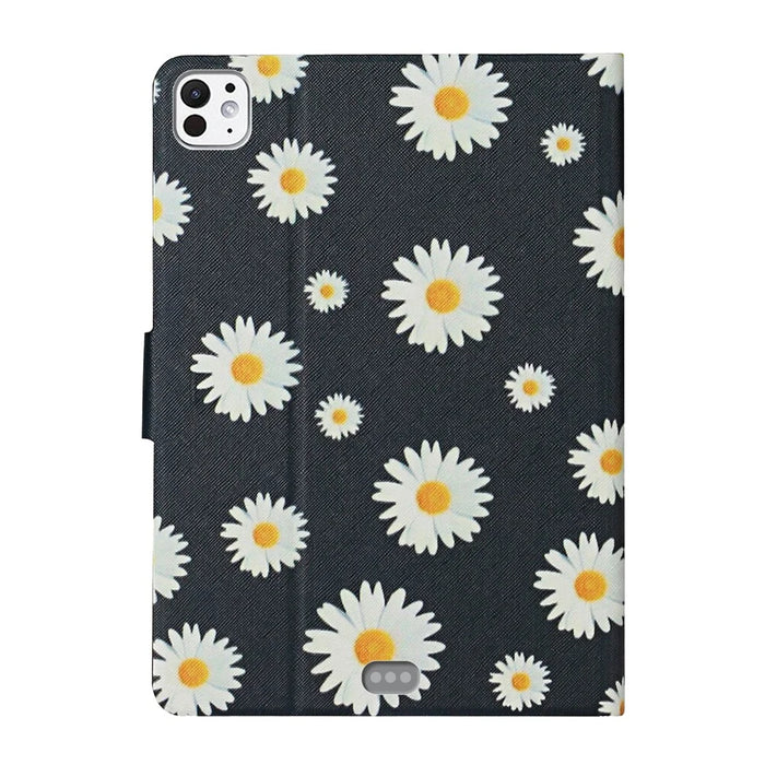 For iPad Pro 11 (2025) / 11 (2024) PU Leather Cover Pattern Printing Tablet Stand Case with Card Slots - Daisy - 7