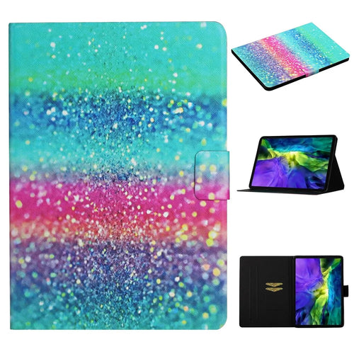 For iPad Pro 11 (2025) / 11 (2024) Cover Pattern Printing PU Leather Card Holder Tablet Case - Colored Sand - 1