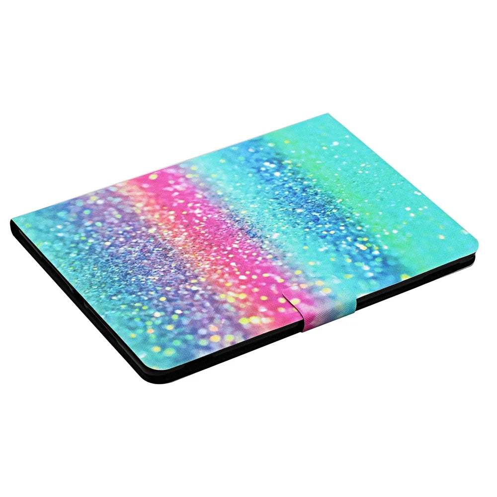 For iPad Pro 11 (2025) / 11 (2024) Cover Pattern Printing PU Leather Card Holder Tablet Case - Colored Sand - 4