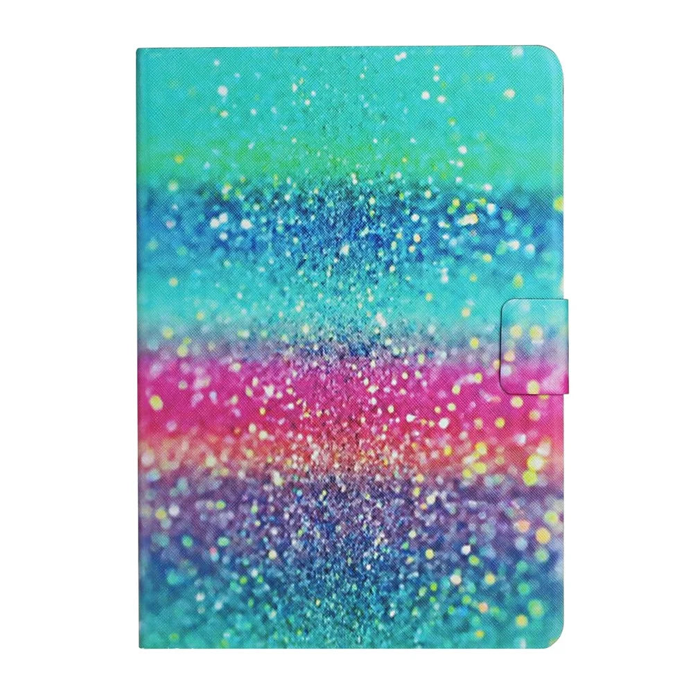 For iPad Pro 11 (2025) / 11 (2024) Cover Pattern Printing PU Leather Card Holder Tablet Case - Colored Sand - 6