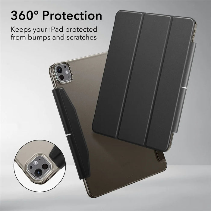 ESR Ascend Trifold Series for iPad Pro 11 (2025) / 11 (2024) Leather Case Trifold Stand Auto Wake / Sleep Cover - Frosted Black - 2