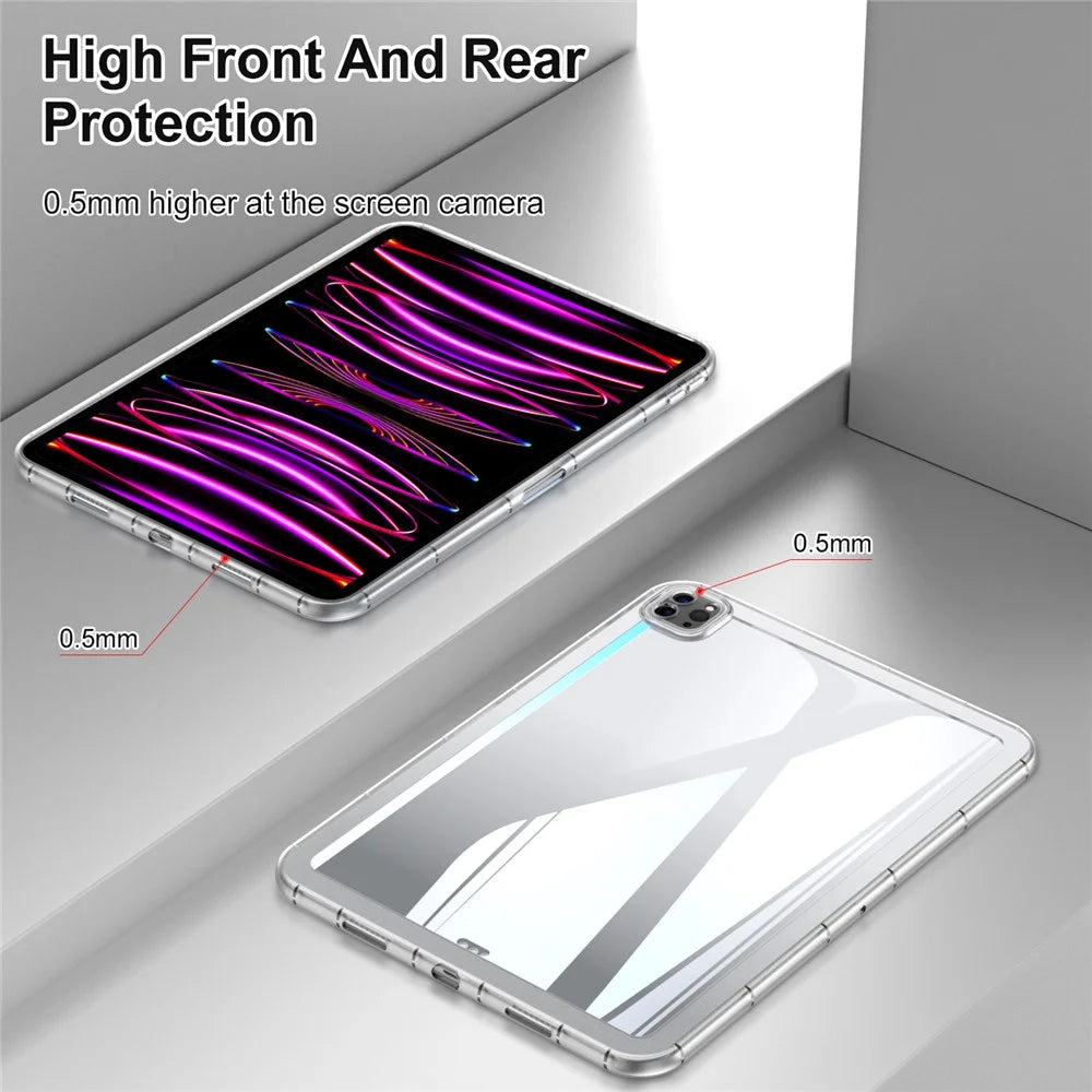 For iPad Pro 13 (2025) / 13 (2024) Case TPU Transparent Back Protective Tablet Cover - Transparent - 2