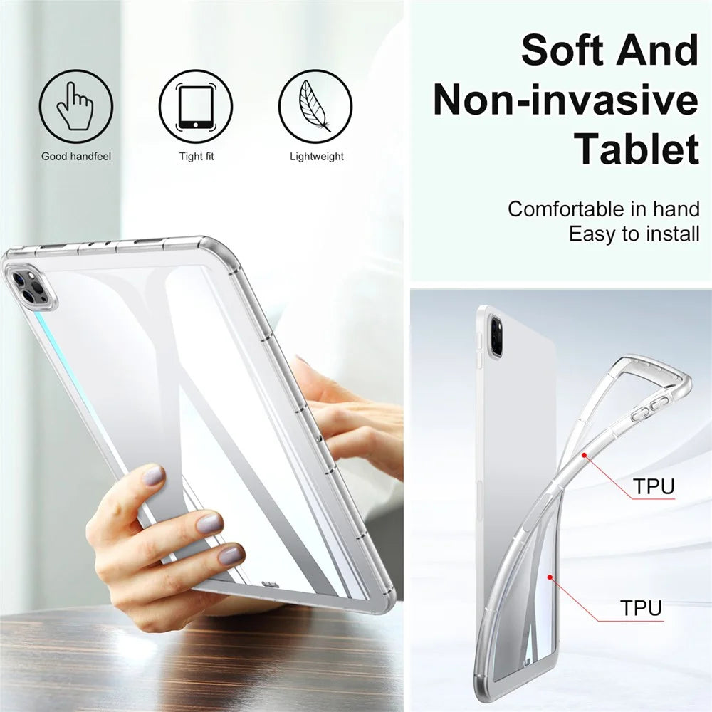 For iPad Pro 13 (2025) / 13 (2024) Case TPU Transparent Back Protective Tablet Cover - Transparent - 3