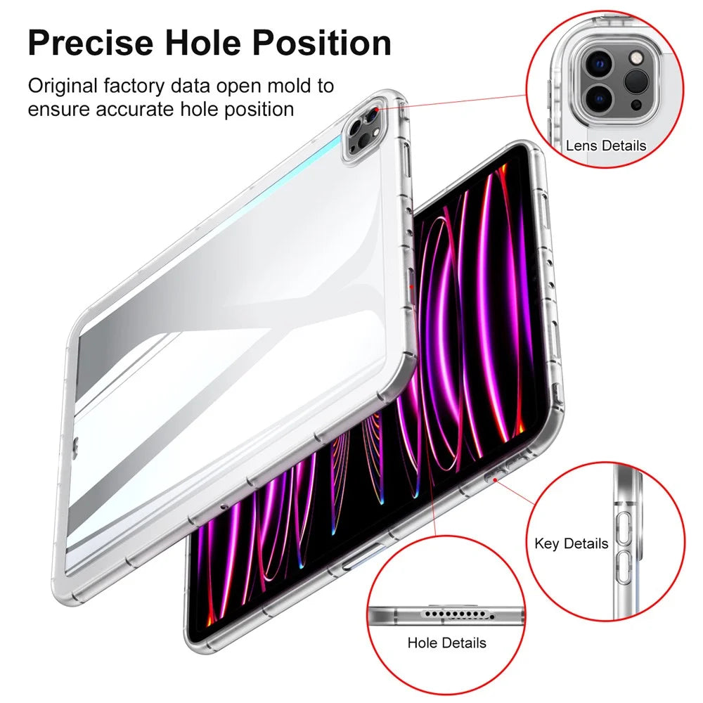 For iPad Pro 13 (2025) / 13 (2024) Case TPU Transparent Back Protective Tablet Cover - Transparent - 5