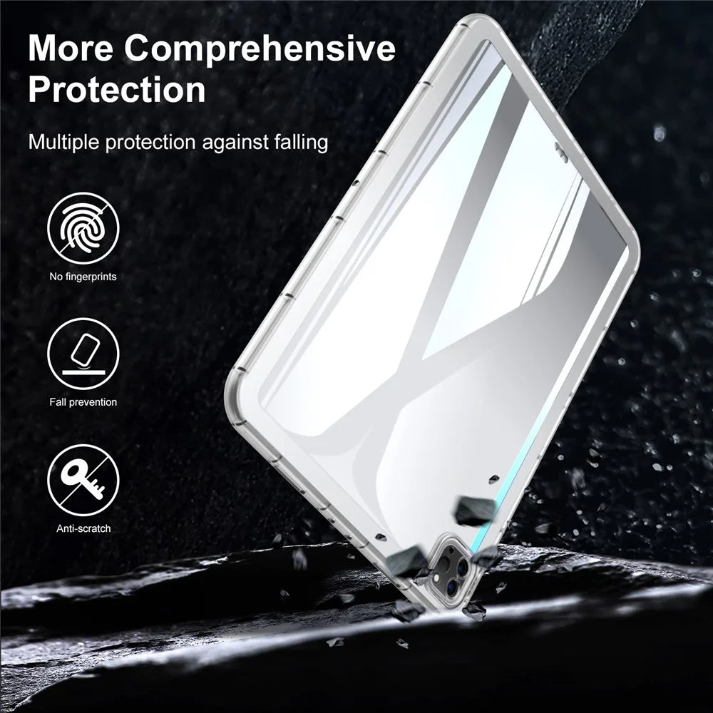 For iPad Pro 13 (2025) / 13 (2024) Case TPU Transparent Back Protective Tablet Cover - Transparent - 6