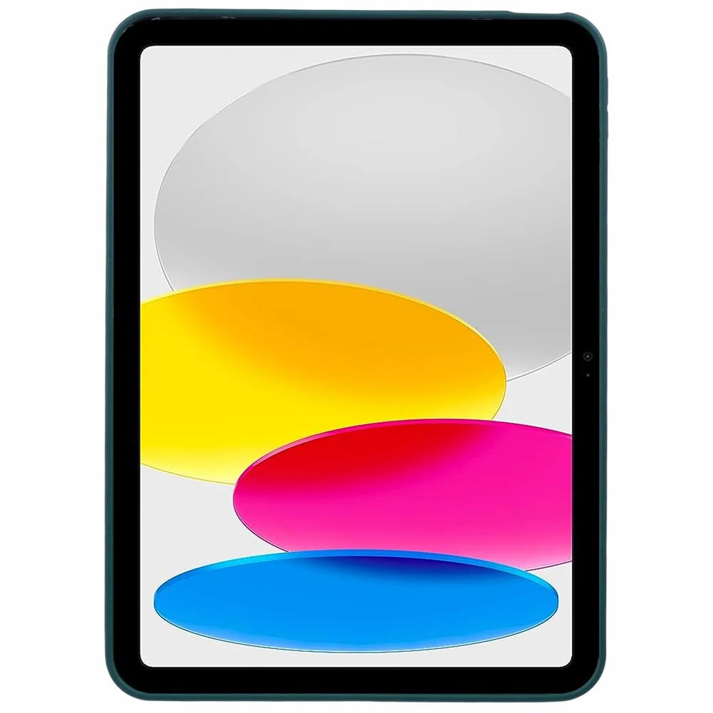 For iPad (2025) / 10.9 (2022) Case Shockproof Soft TPU Tablet Cover Skin-Friendly Touch - Blackish Green - 2