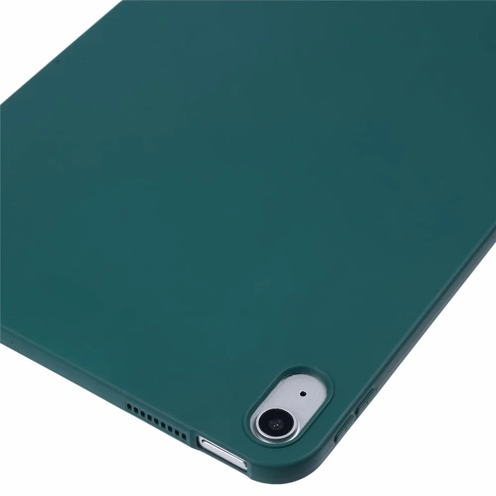 For iPad (2025) / 10.9 (2022) Case Shockproof Soft TPU Tablet Cover Skin-Friendly Touch - Blackish Green - 5