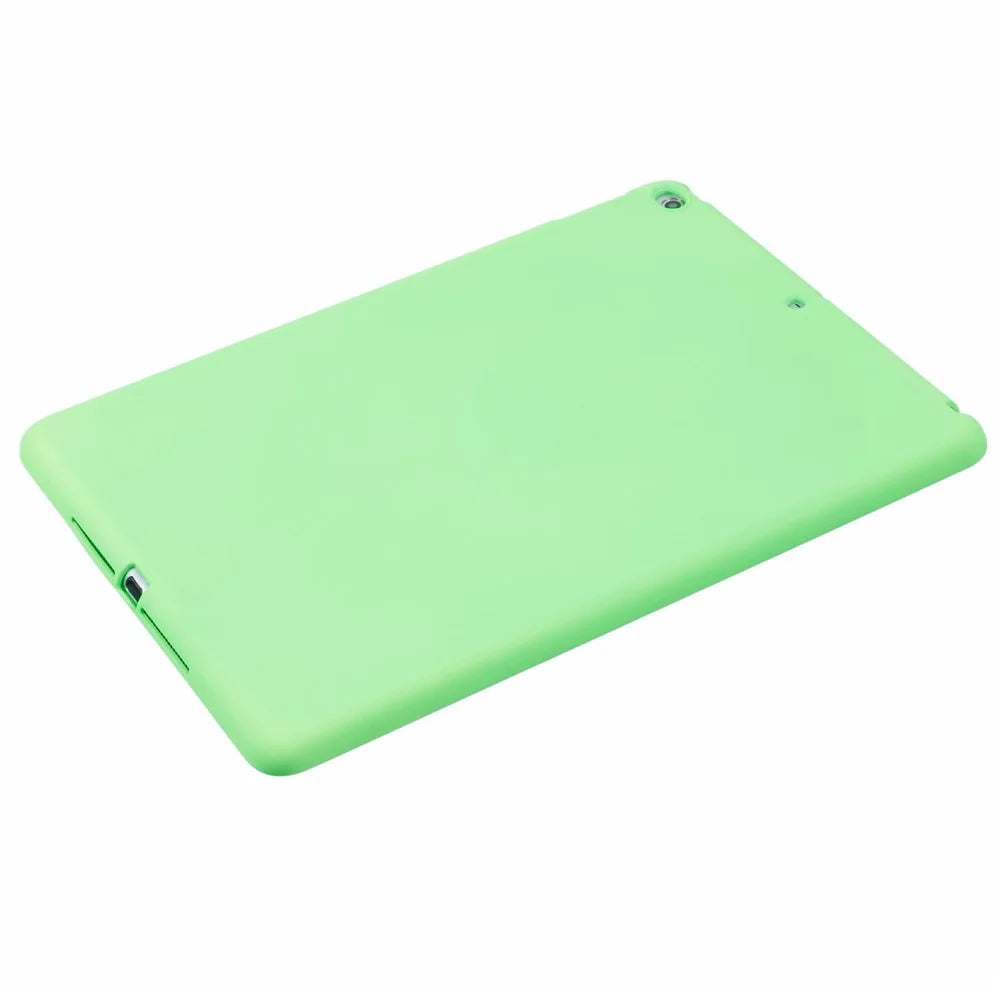 For iPad 9.7-inch (2018) / (2017) / Air 2 Case Anti Scratch TPU Tablet Cover Soft Touch - Fluorescent Green - 4