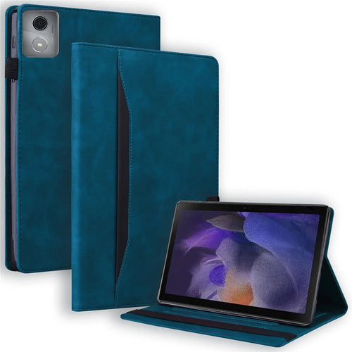 For Lenovo Tab M11 Plus / Tab K11 Plus Case PU Leather Tablet Cover Card Holder Multi-Angle Stand - Blue - 1