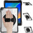 For iPad 10.2 (2021) / (2020) Case Hand Strap Kickstand PC+TPU+Acrylic Clear Tablet Cover - Black - 1