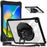 For iPad 10.2 (2021) / (2020) Kickstand Case Hand Strap PC+TPU+Acrylic Cover with Shoulder Strap - Black - 1
