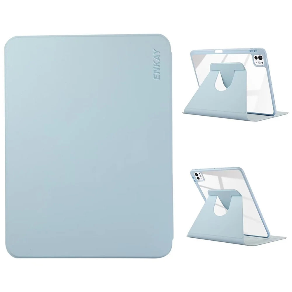 ENKAY HAT PRINCE For iPad Pro 13 (2025) / 13 (2024) Tablet Case Acrylic+PU Leather Flip Cover Auto Wake / Sleep - Blue - 1