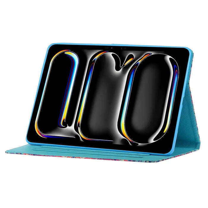 For iPad Pro 11 (2025) / 11 (2024) Case Pattern Printed Leather Tablet Cover Stand Pen Holder - Owl - 3