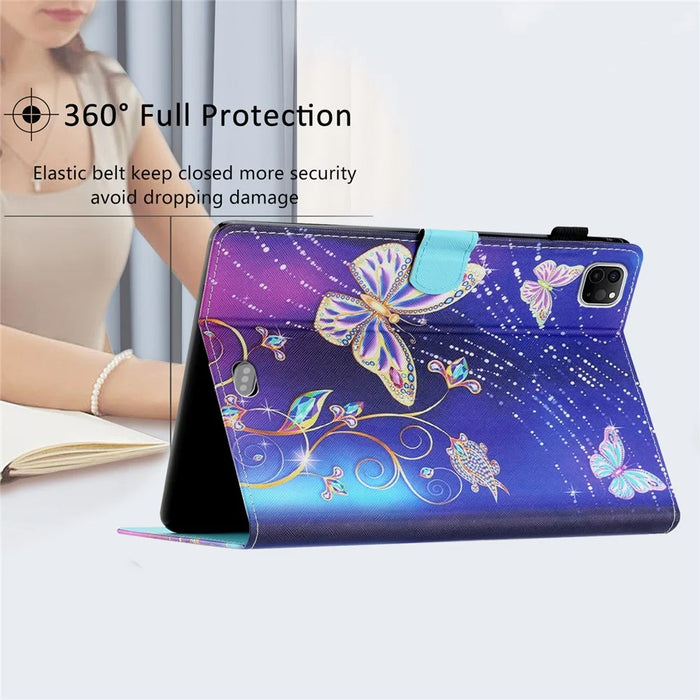 For iPad Pro 11 (2025) / 11 (2024) Case Pattern Portable Protective Folio Leather Tablet Cover Card Holder - Butterfly - 5