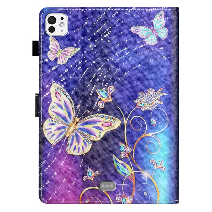 For iPad Pro 11 (2025) / 11 (2024) Case Pattern Portable Protective Folio Leather Tablet Cover Card Holder - Butterfly - 7