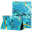 For iPad Pro 11 (2025) / 11 (2024) Case Card Slots Leather Tablet Cover Marble Pattern - Gold+Blue Marble - 1