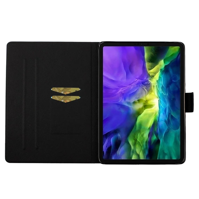 For iPad Pro 11 (2025) / 11 (2024) Case Pattern Printed Leather Stand Tablet Cover Card Holder - Pink Marble - 2